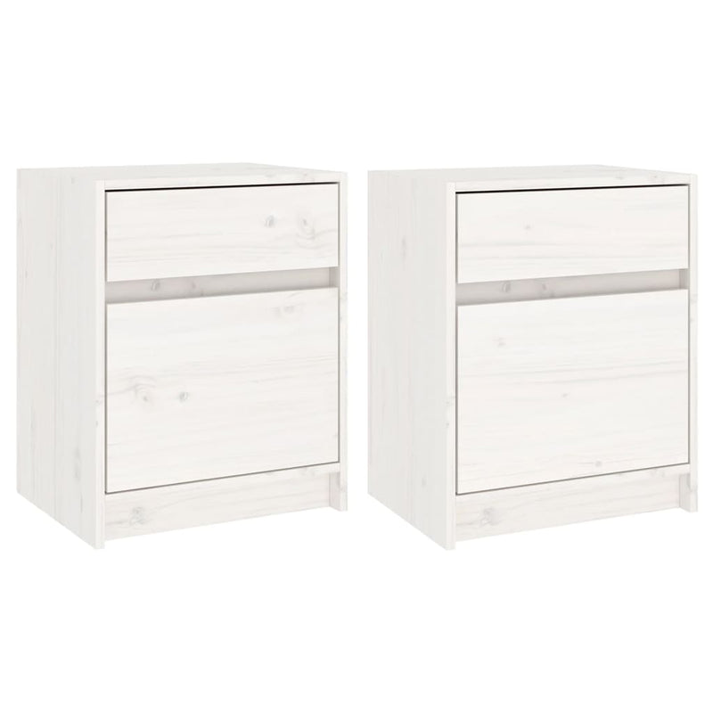 vidaXL Bedside Cabinets 2 pcs Black 40x31x50 cm Solid Pinewood