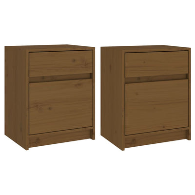 vidaXL Bedside Cabinets 2 pcs Black 40x31x50 cm Solid Pinewood