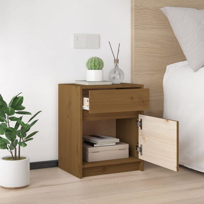 vidaXL Bedside Cabinets 2 pcs Black 40x31x50 cm Solid Pinewood