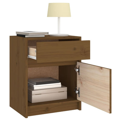 vidaXL Bedside Cabinets 2 pcs Black 40x31x50 cm Solid Pinewood