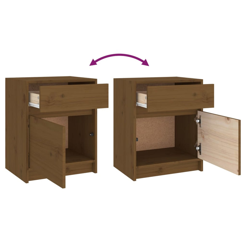 vidaXL Bedside Cabinets 2 pcs Black 40x31x50 cm Solid Pinewood