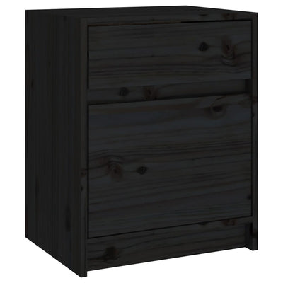 vidaXL Bedside Cabinets 2 pcs Black 40x31x50 cm Solid Pinewood