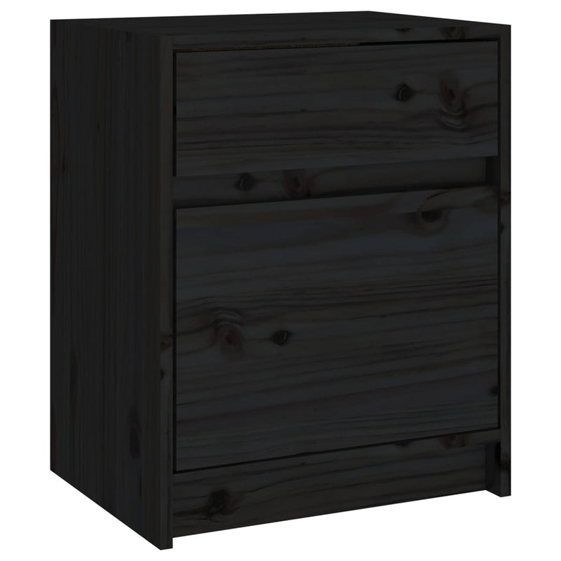 vidaXL Bedside Cabinets 2 pcs Black 40x31x50 cm Solid Pinewood