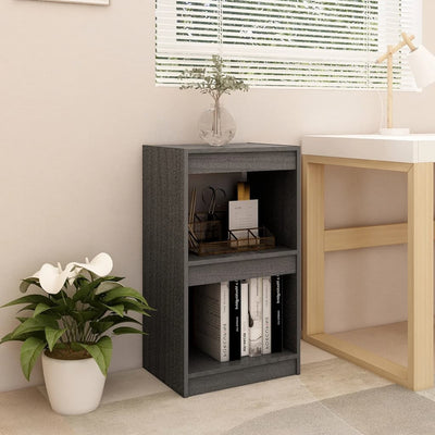 vidaXL Book Cabinet Grey 40x30x71.5 cm Solid Pinewood