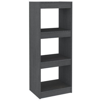 vidaXL Book Cabinet/Room Divider Grey 40x30x103.5 cm Solid Pinewood