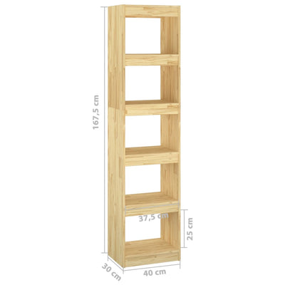 vidaXL Book Cabinet/Room Divider Black 40x30x167.5 cm Solid Pinewood