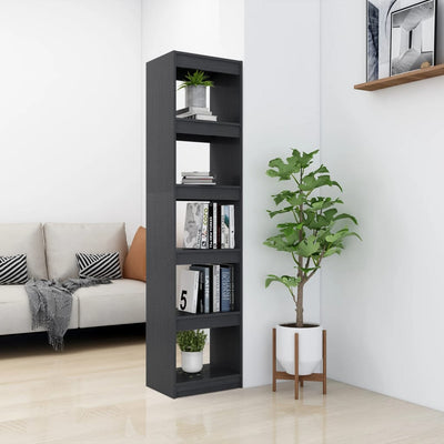 vidaXL Book Cabinet/Room Divider Black 40x30x167.5 cm Solid Pinewood