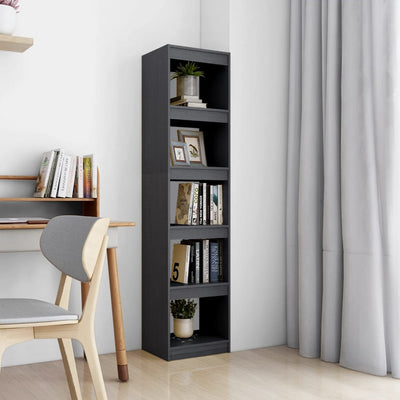 vidaXL Book Cabinet/Room Divider Black 40x30x167.5 cm Solid Pinewood