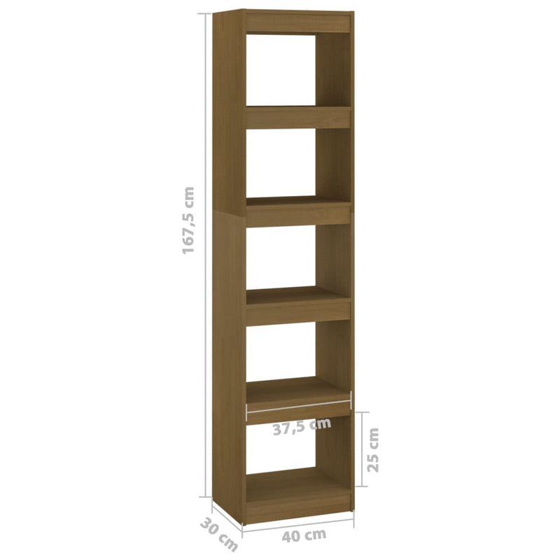 vidaXL Book Cabinet/Room Divider Black 40x30x167.5 cm Solid Pinewood