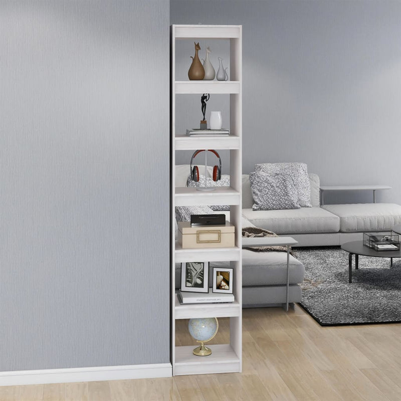 vidaXL Book Cabinet/Room Divider Grey 40x30x199 cm Solid Pinewood