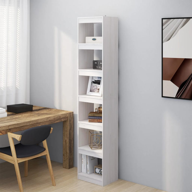 vidaXL Book Cabinet/Room Divider Grey 40x30x199 cm Solid Pinewood