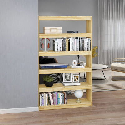 vidaXL Book Cabinet/Room Divider Black 100x30x167.5 cm Solid Pinewood