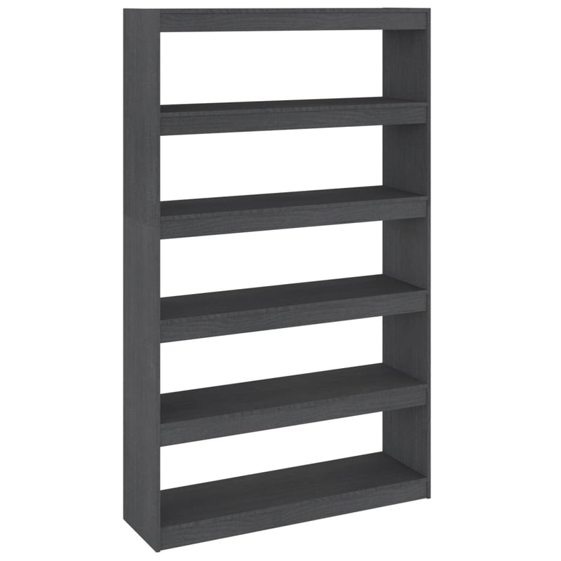 vidaXL Book Cabinet/Room Divider Black 100x30x167.5 cm Solid Pinewood