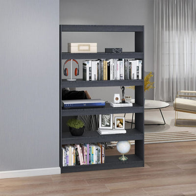 vidaXL Book Cabinet/Room Divider Black 100x30x167.5 cm Solid Pinewood