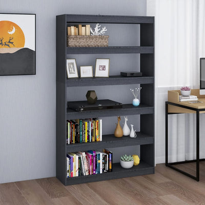 vidaXL Book Cabinet/Room Divider Black 100x30x167.5 cm Solid Pinewood