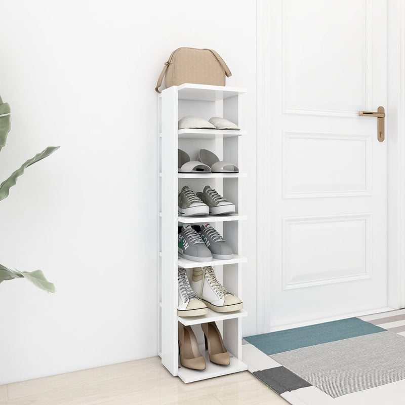 vidaXL Shoe Cabinet Sonoma Oak 27.5x27x102 cm Engineered Wood