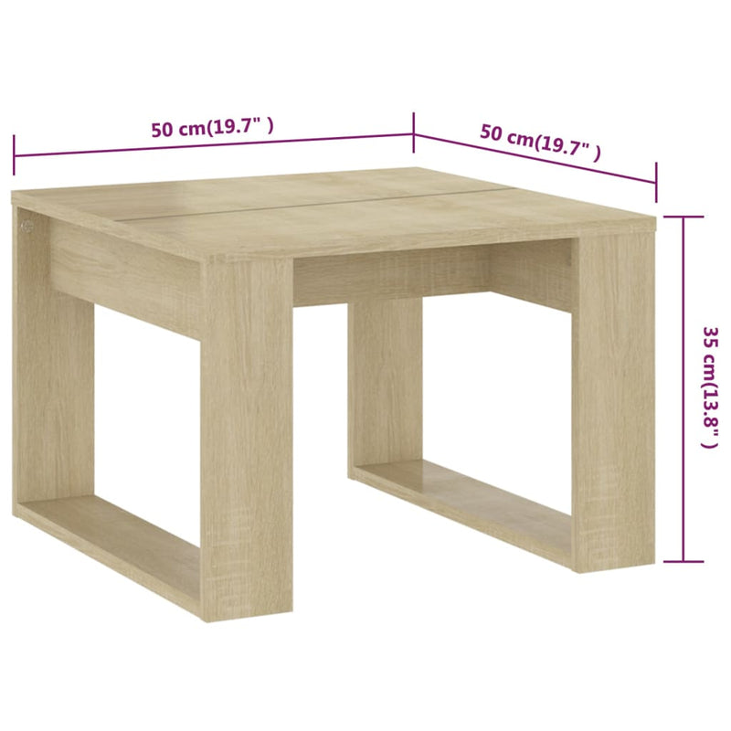 vidaXL Side Table Black 50x50x35 cm Engineered Wood