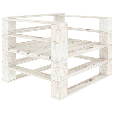 vidaXL 5 Piece Garden Pallet Lounge Set Solid Pinewood White