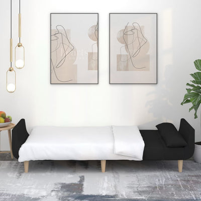 vidaXL 2-Seater Sofa Bed with Two Pillows Dark Grey Fabric