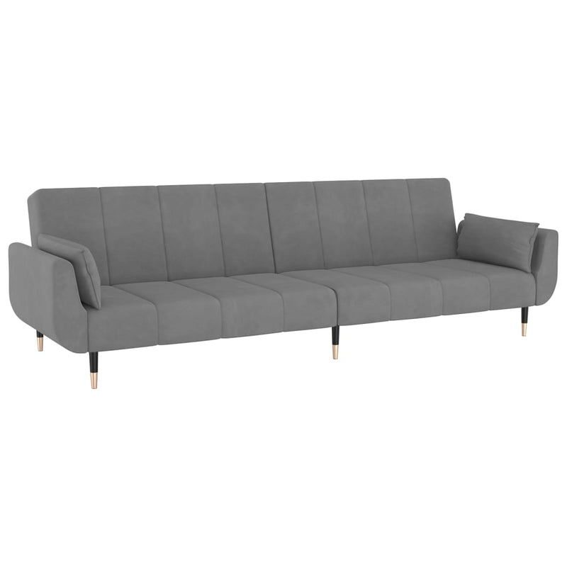 vidaXL 2-Seater Sofa Bed with Two Pillows Black Velvet