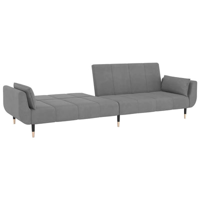vidaXL 2-Seater Sofa Bed with Two Pillows Black Velvet