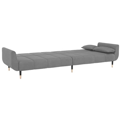 vidaXL 2-Seater Sofa Bed with Two Pillows Black Velvet