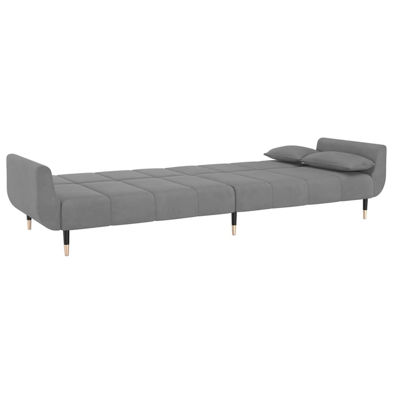 vidaXL 2-Seater Sofa Bed with Two Pillows Black Velvet