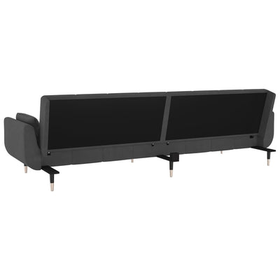 vidaXL 2-Seater Sofa Bed with Two Pillows Black Velvet