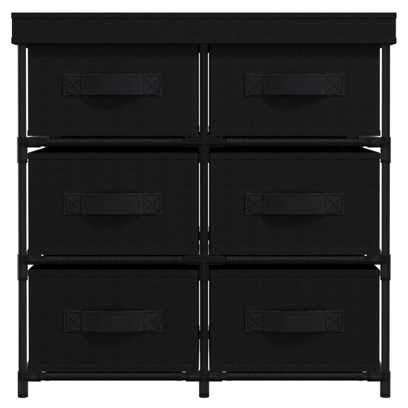 vidaXL Storage Cabinet with 6 Drawers 55x29x55 cm Black Steel