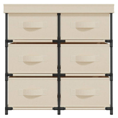 vidaXL Storage Cabinet with 6 Drawers 55x29x55 cm Black Steel