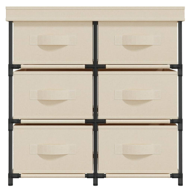 vidaXL Storage Cabinet with 6 Drawers 55x29x55 cm Black Steel