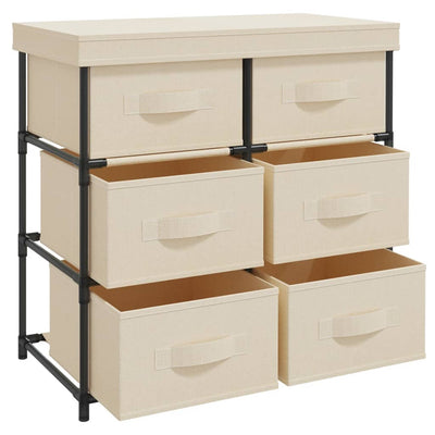 vidaXL Storage Cabinet with 6 Drawers 55x29x55 cm Black Steel