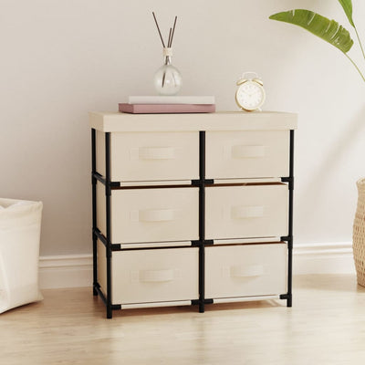 vidaXL Storage Cabinet with 6 Drawers 55x29x55 cm Black Steel