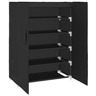 vidaXL Shoe Cabinet Black 60x28x90 cm Fabric