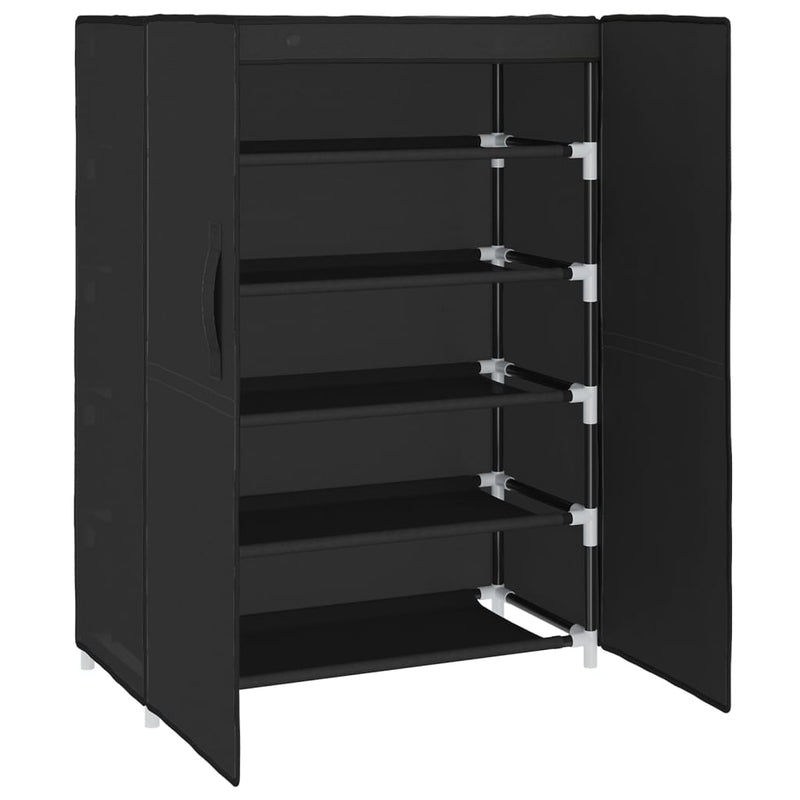 vidaXL Shoe Cabinet Black 60x28x90 cm Fabric