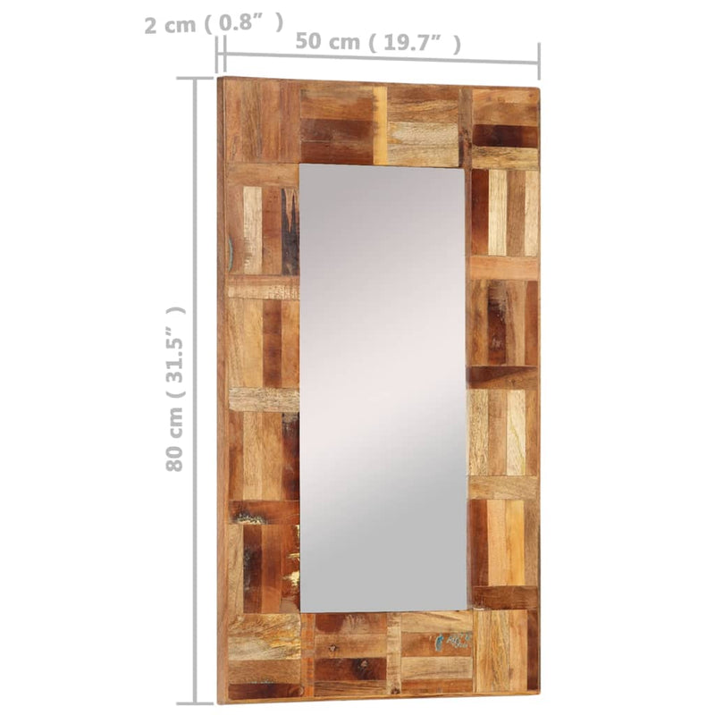 vidaXL Wall Mirror Solid Wood Reclaimed 50x80 cm