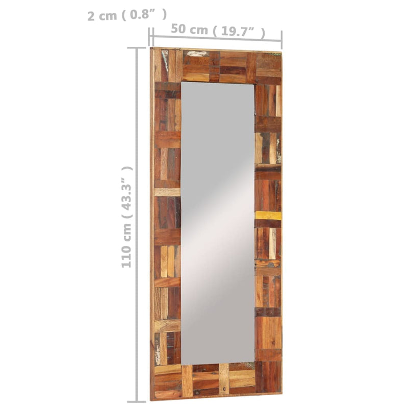 vidaXL Wall Mirror Solid Wood Reclaimed 50x80 cm