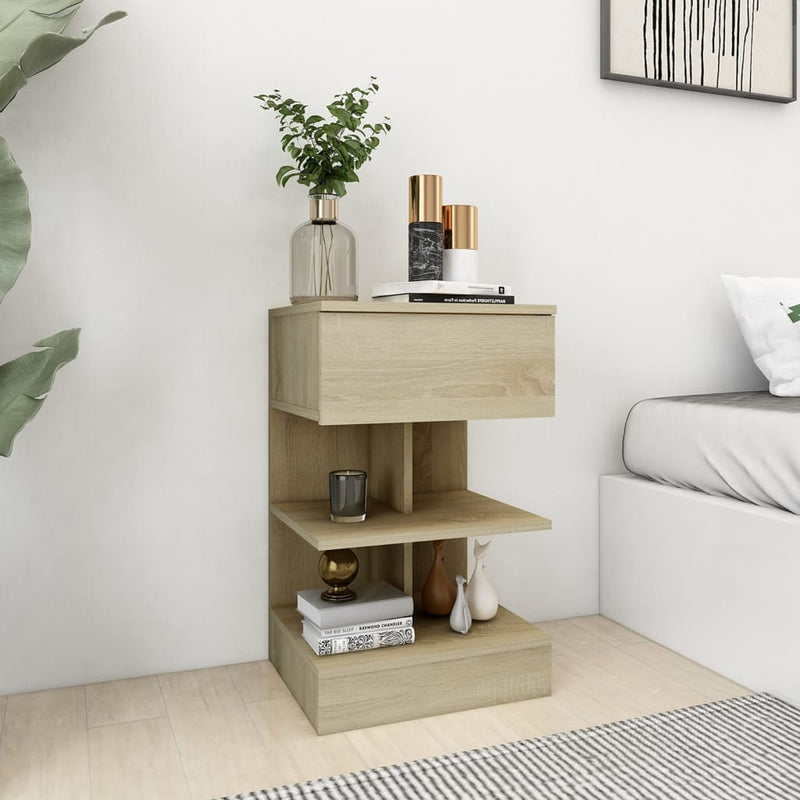 vidaXL Bedside Cabinet Sonoma Oak 40x35x65 cm Engineered Wood