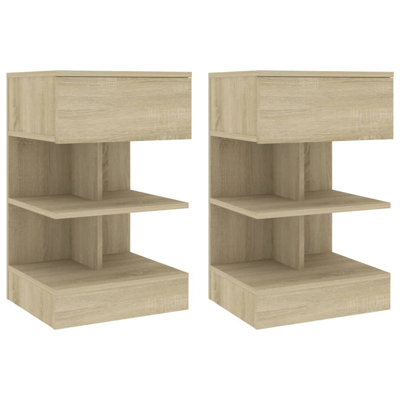 vidaXL Bedside Cabinets 2 pcs Concrete Grey 40x35x65 cm