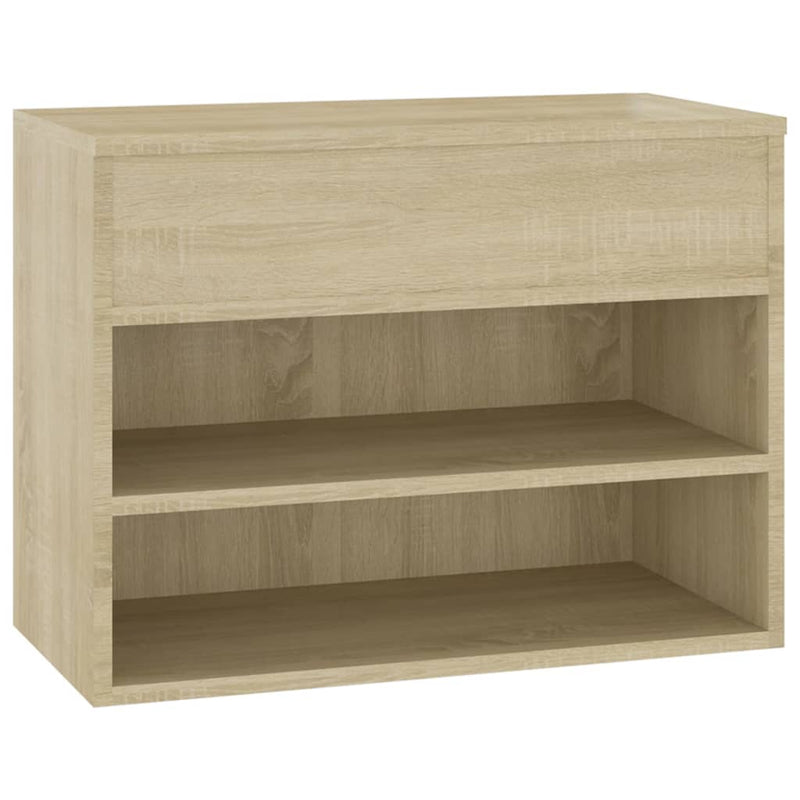 vidaXL Shoe Bench Sonoma Oak 60x30x45 cm Engineered Wood