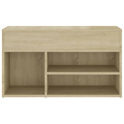 vidaXL Shoe Bench Sonoma Oak 80x30x45 cm Engineered Wood