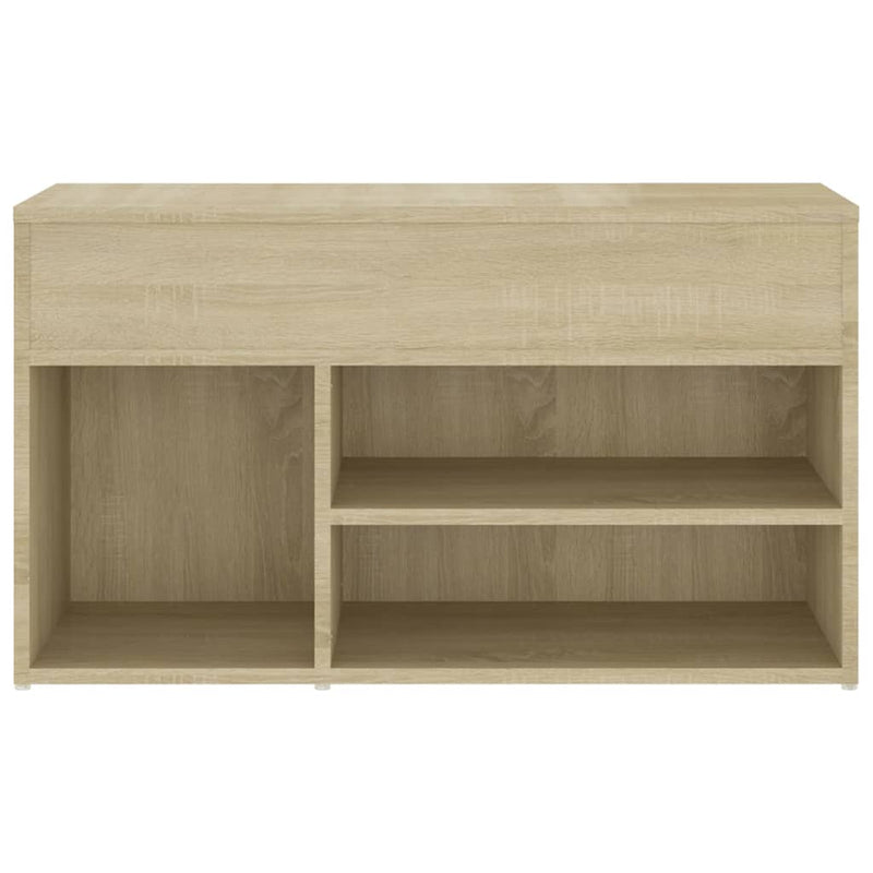 vidaXL Shoe Bench Sonoma Oak 80x30x45 cm Engineered Wood