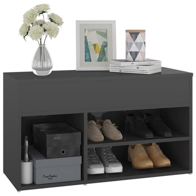 vidaXL Shoe Bench Sonoma Oak 80x30x45 cm Engineered Wood