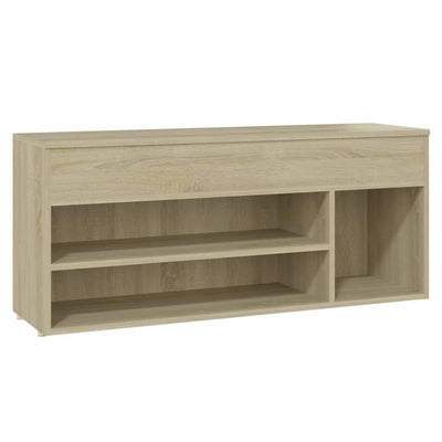 vidaXL Shoe Bench Sonoma Oak 105x30x45 cm Engineered Wood