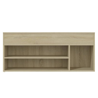 vidaXL Shoe Bench Sonoma Oak 105x30x45 cm Engineered Wood