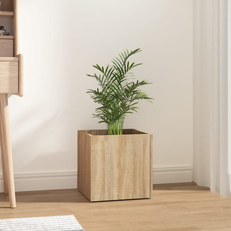 vidaXL Planter Box Smoked Oak 40x40x40 cm Engineered Wood