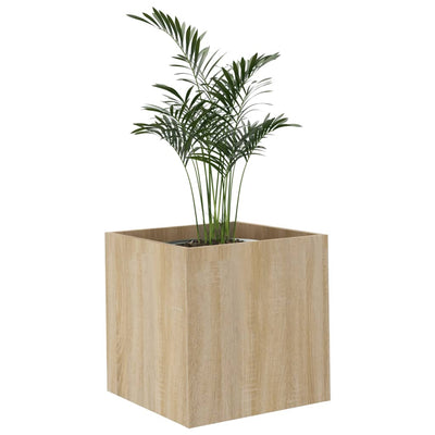 vidaXL Planter Box Smoked Oak 40x40x40 cm Engineered Wood