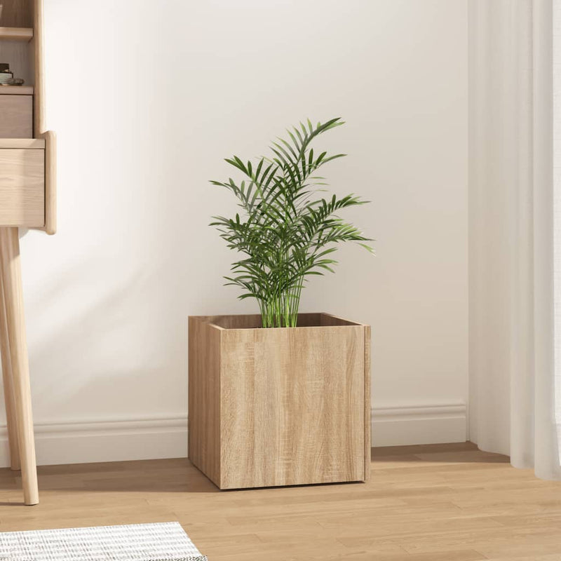 vidaXL Planter Box Smoked Oak 40x40x40 cm Engineered Wood
