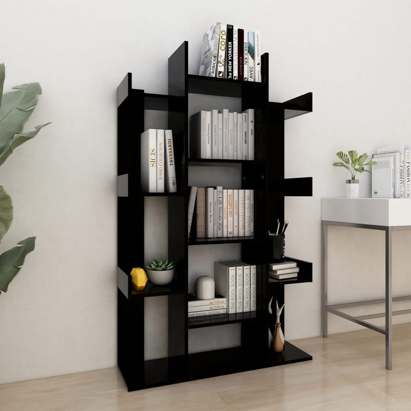 vidaXL Book Cabinet Sonoma Oak 86x25.5x140 cm Engineered Wood