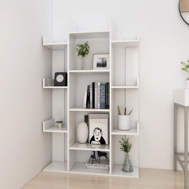 vidaXL Book Cabinet Sonoma Oak 86x25.5x140 cm Engineered Wood